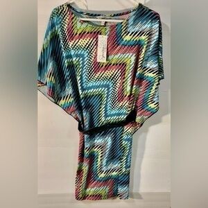 𝅺SPEECHLESS DRESS MULTICOLORED DRESS WITH BELT AND NEW WITH TAGS